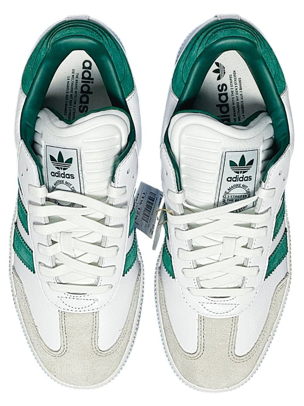 adidas Samba XLG Sneakers White Green Leather Suede NWT Men’s 11.5 - Picture 3 of 9